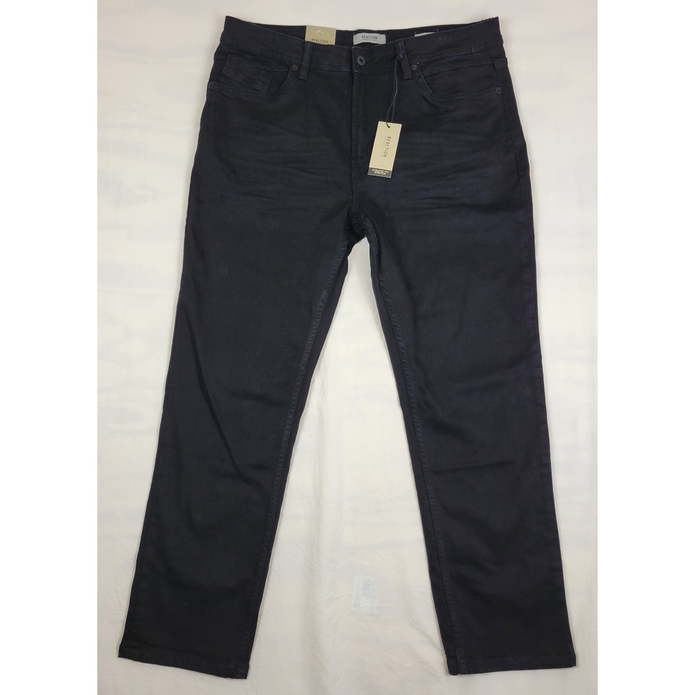 Kenneth Cole Reaction Mens Athletic Fit Stretch Jeans Nightfall Black 36x30 NEW